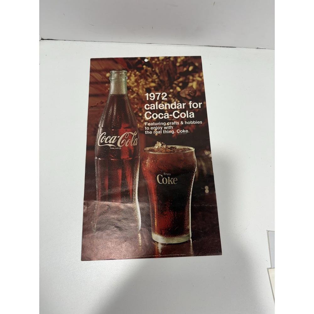 COKE ADVERTISING 1972 CALENDAR LARGE VTG COCA COLA XMAS SEASONS RARE ART RETRO